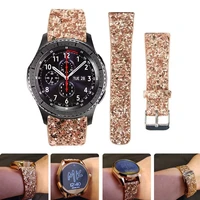 20mm22mm watch strap for samsung galaxy watch 3active 246mm42mmgear s3 bling christmas shiny glitter leather huawei gt22e