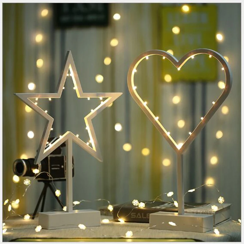 

C-Рождественская лампа, Рождественская елка, звездное сердце, сказочные светодиодные светильники, ночные настольные лампы, украшение для св...