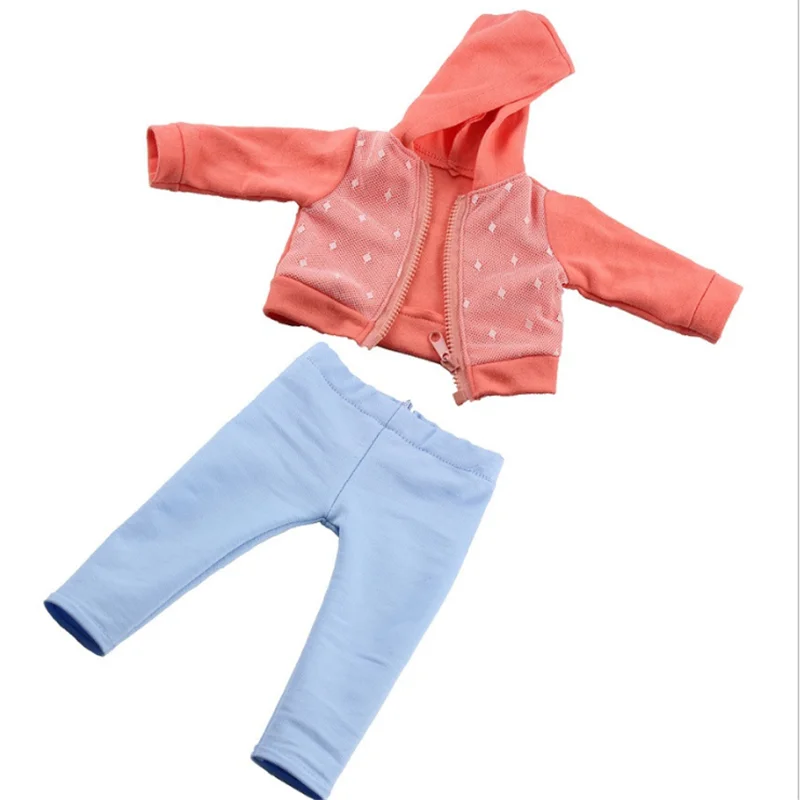 Одежда для куклы 18 дюймов 43 см розовая куртка новорожденных розовые синие штаны