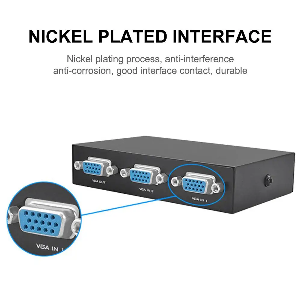 Двухсторонний переключатель 2 в 1 VGA/SVGA с ЖК-дисплеем для совместного