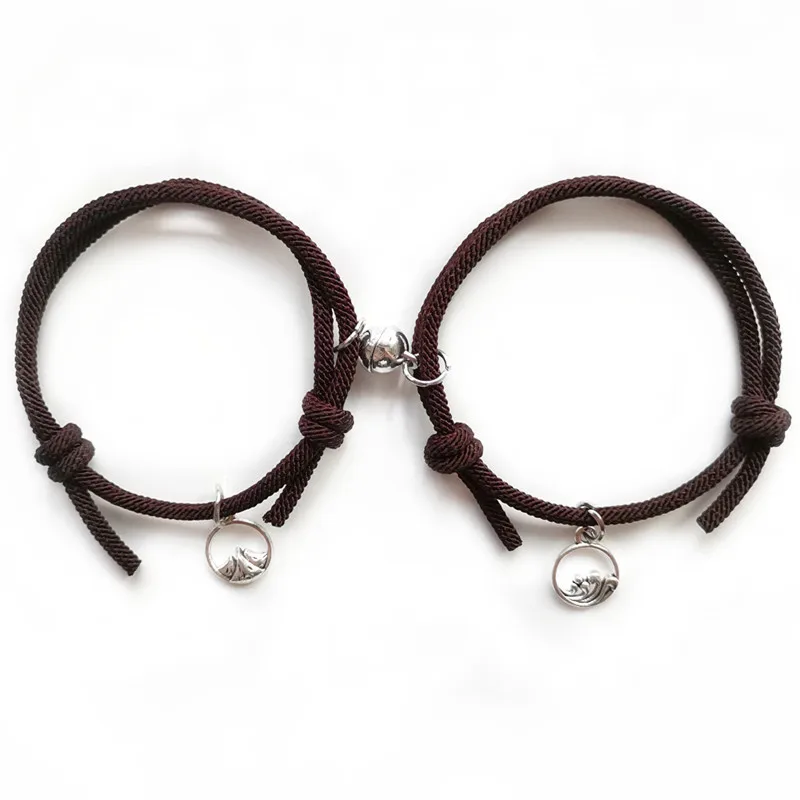 

Новинка 2021, модный браслет для пар, магнит для женщин, модные ювелирные изделия, плетеная веревочная цепочка, подарок для вечеринки