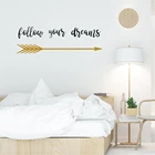 Настенная Наклейка Следуй за мечтами, цитата, стрелка, Детские стихи наклеек, Aroow, этническая Наклейка на стену, бохо, декор для детской, искусство, винил WE70