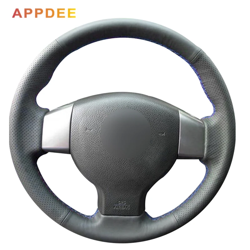 Черный чехол на руль из искусственной кожи для Nissan Tiida 2004-2010 Sylphy 2006-2011 Versa 2007-2011 Versa Note