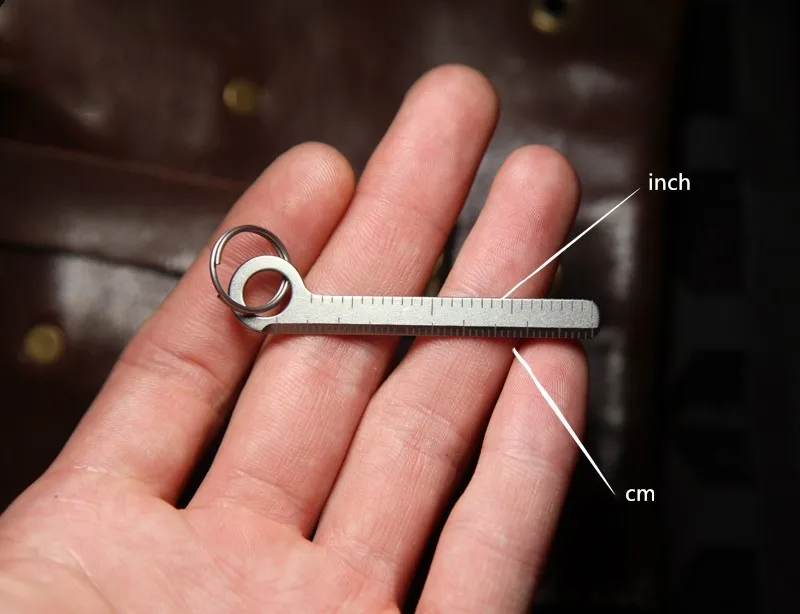 Миниатюрная титановая маленькая линейка брелок портативная EDC измерительный