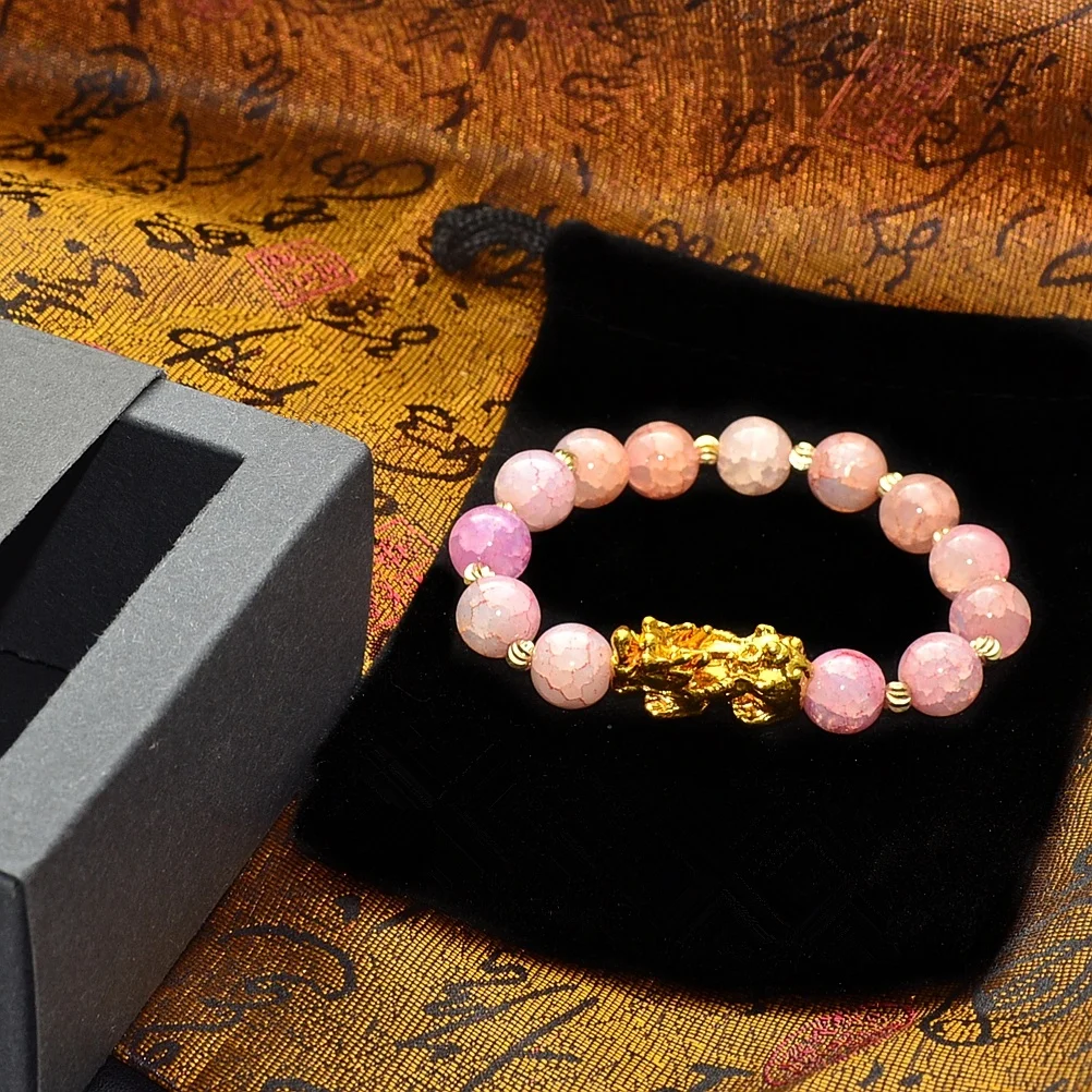 Feng Shui Lucky And Wealth ювелирные аксессуары ручной работы браслет золотой Pixiu Ice Crack из