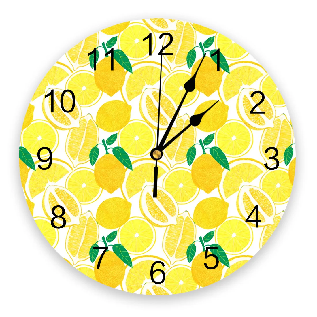 

Lemon Harvest Wall Clock Home Decor Bedroom Silent Oclock Watch Wall Digital Clock Wall Clock for Kids Rooms