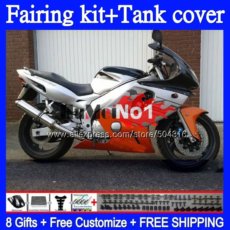 Thundercat для YAMAHA обтекатель оранжевый серебристый YZF 600R 38mc 57 YZF600R 1996 1998 2000 2001 96 97 98 99 00