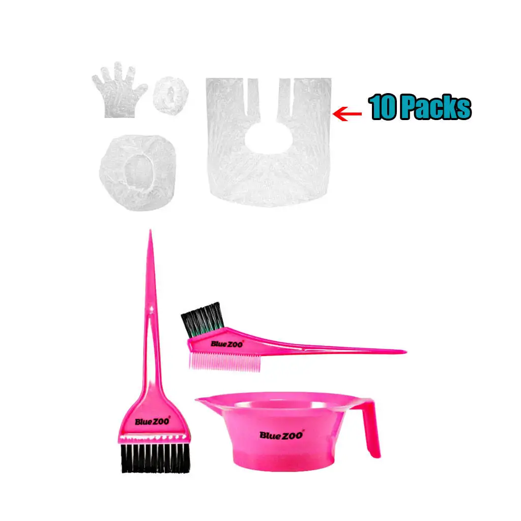 

Hair Coloring Set Bowl Brush e Gloves Ear Cover Bath DIY Professional