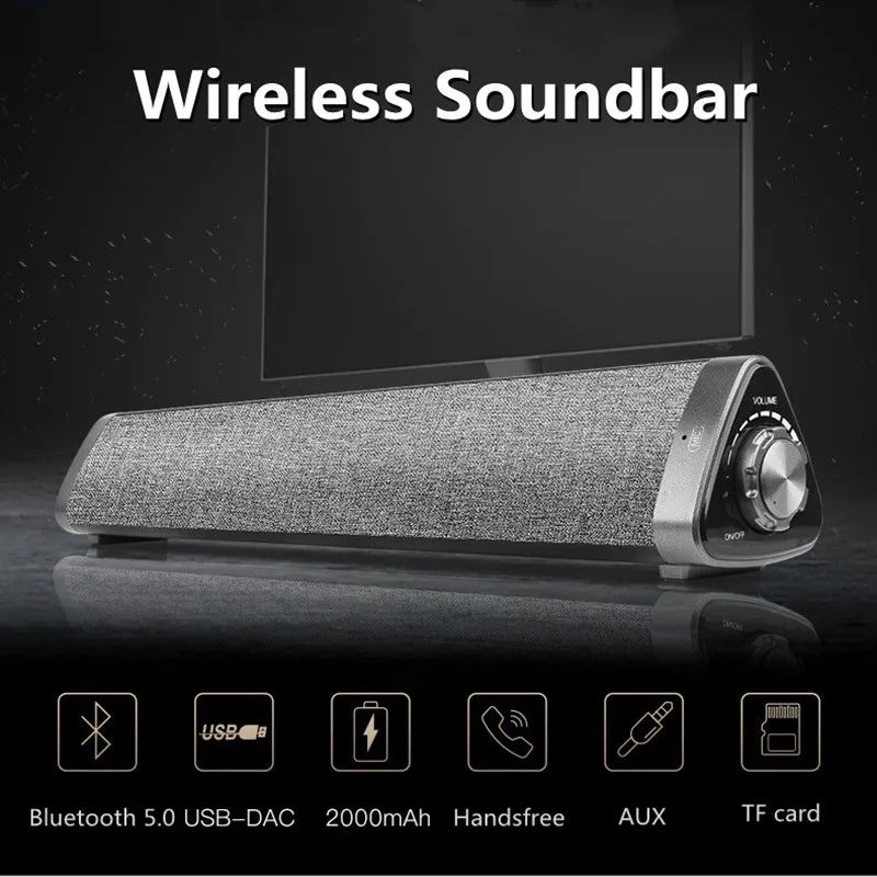 

Wireless Bluetooth Speaker Home Theater TV Soundbar HIFI Stereo Computer Subwoofer RCA AUX TF Sound Box Hands Free Call Boombox