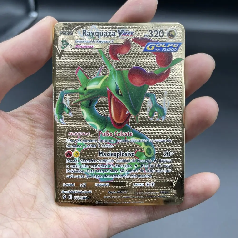 2022 металлические карты Pokemon Испанская версия Vstar Vmax GX Пикачу Чаризард Lugia Mew две