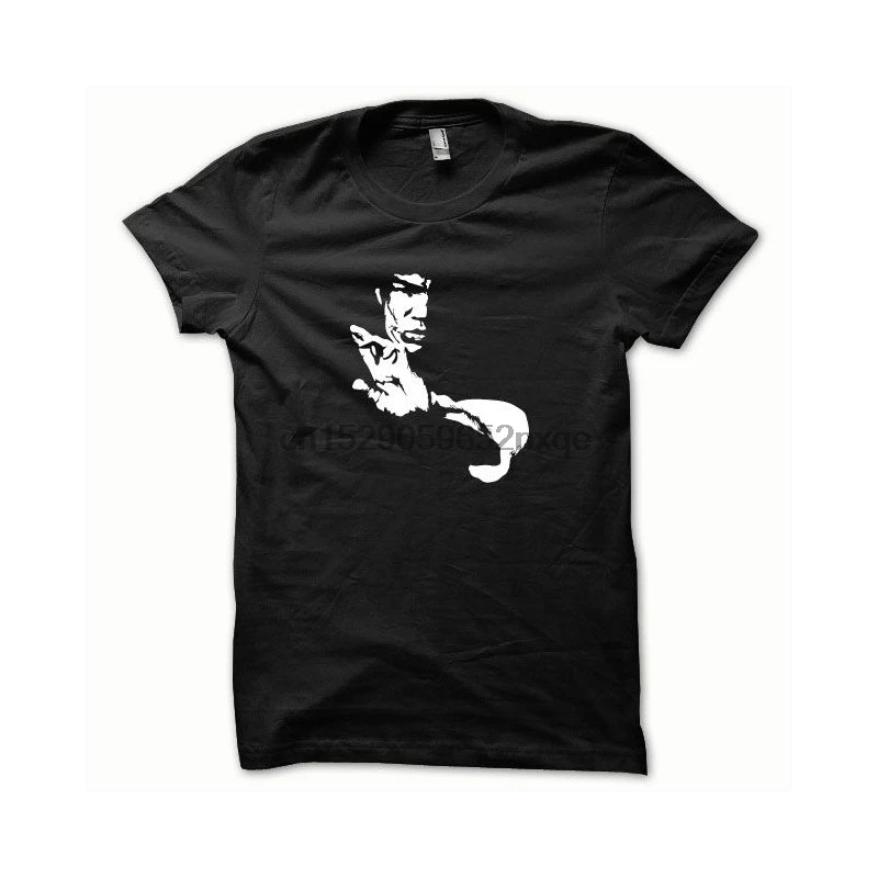 Мужская футболка Брюс Ли белый на черном облегающие футболки женская