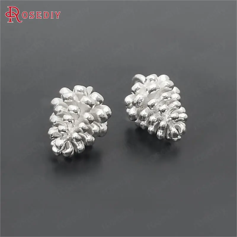 6PCS 8x12MM 24K Champagne Gold Color Plated Brass Small Pinecone Charms High Quality Diy Jewelry Accessories | Украшения и