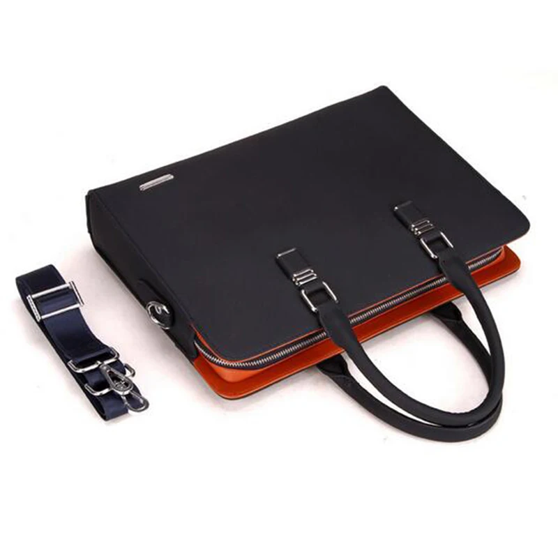 

Messenger Bags Business Men Briefcases Leather Laptop Handbag Shoulder Bag 2020 Brand Genuine Real Cow Leather Fashion 14 Inch