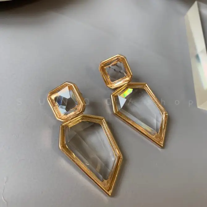 Женские блестящие серьги гвоздики с кристаллами|Серьги-гвоздики| |