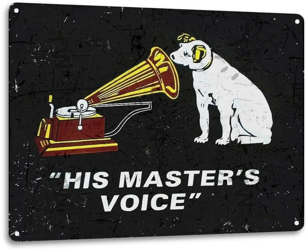 Настенное искусство Голос его мастера металлический декор кинотеатр