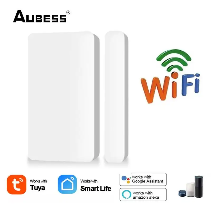 

AUBESS Tuya Smart WiFi Door Sensor Door Open/Closed Detectors Wifi Smart Home Smart Life App Compatible With Alexa Google Home