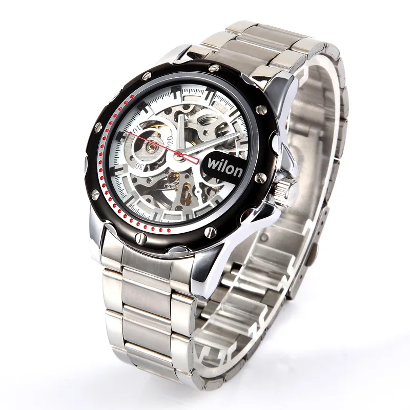 Модные Мужские автоматические механические часы с большим циферблатом военные