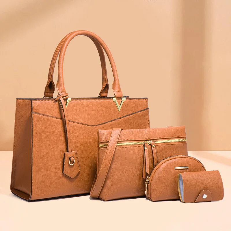 

4pcs Woman Set Fashion Female Purse and Handbags Four-Pieces Shoulder Tote Crossbody Messenger Bags Handbags Luxury Designer Bag