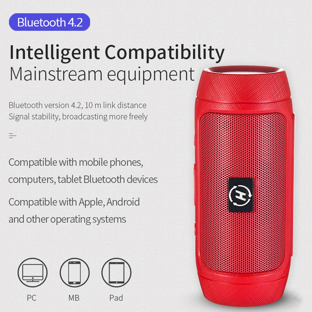 Мини Bluetooth Динамик Портативный True Беспроводной мощный бас Смарт 3H играть в режиме
