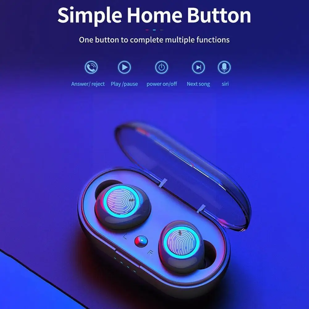 

Wireless Headset Mini In-ear Earbuds Waterproof With Earphone Stereo Headset Sports Bass Microphone Bluetooth-compatible