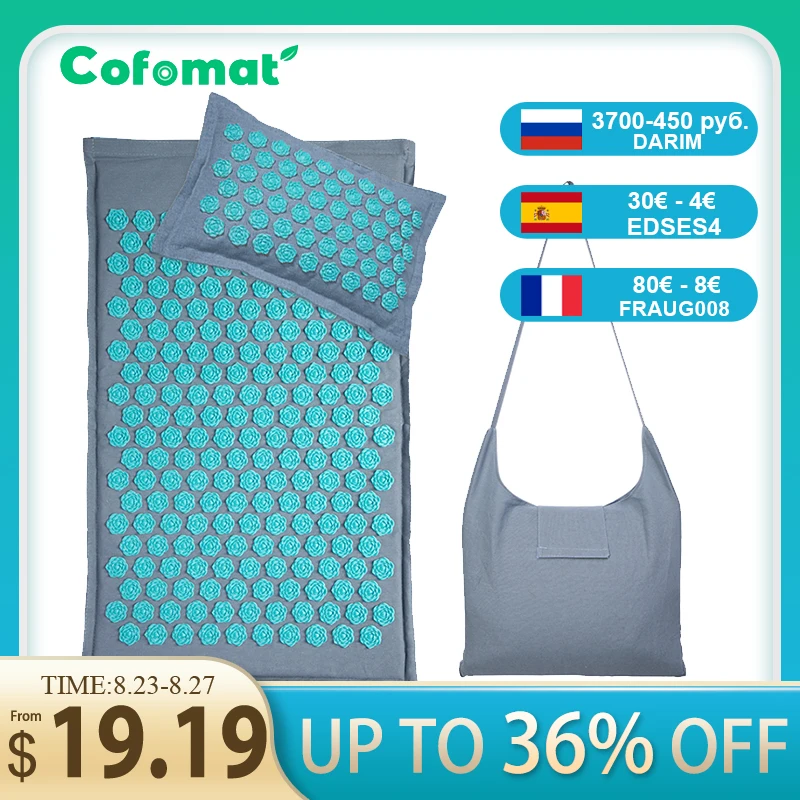 Коврик акупрессурный из натурального льна массажный коврик кокосового волокна с