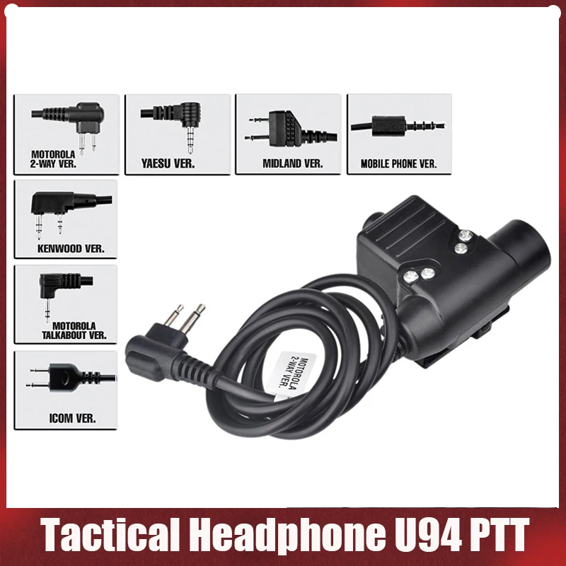 

Z тактические наушники U94 PTT для Motolora Talkabout/2-way/Kenwood/ICOM/Yaesu/Midland BaoFeng UV-82 радио гарнитура z113