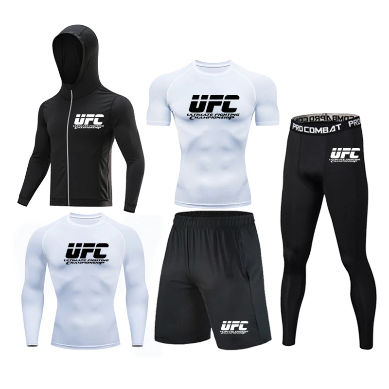 Мужская брендовая Спортивная футболка компрессионный спортивный комплект для