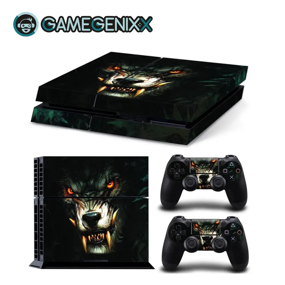 Наклейка из винила GAMEGENIXX для консоли PS4 и 2 контроллера Wolf|Наклейки| |