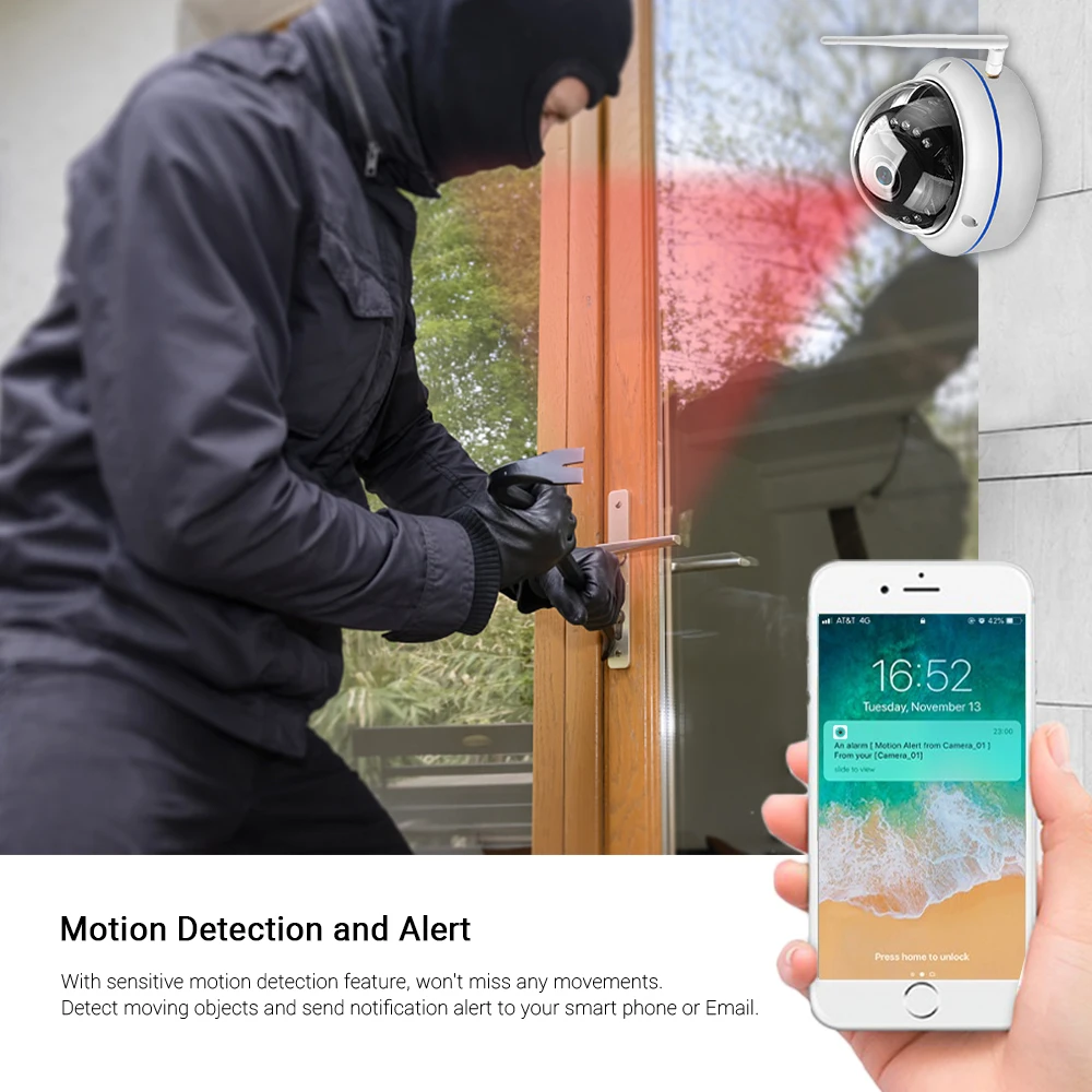 HD 1080P Wifi камера iCSee ONVIF Беспроводная камера Аудио запись оповещения по электронной почте xmeye облако Антивандальная Водонепроницаемая наружная камера
