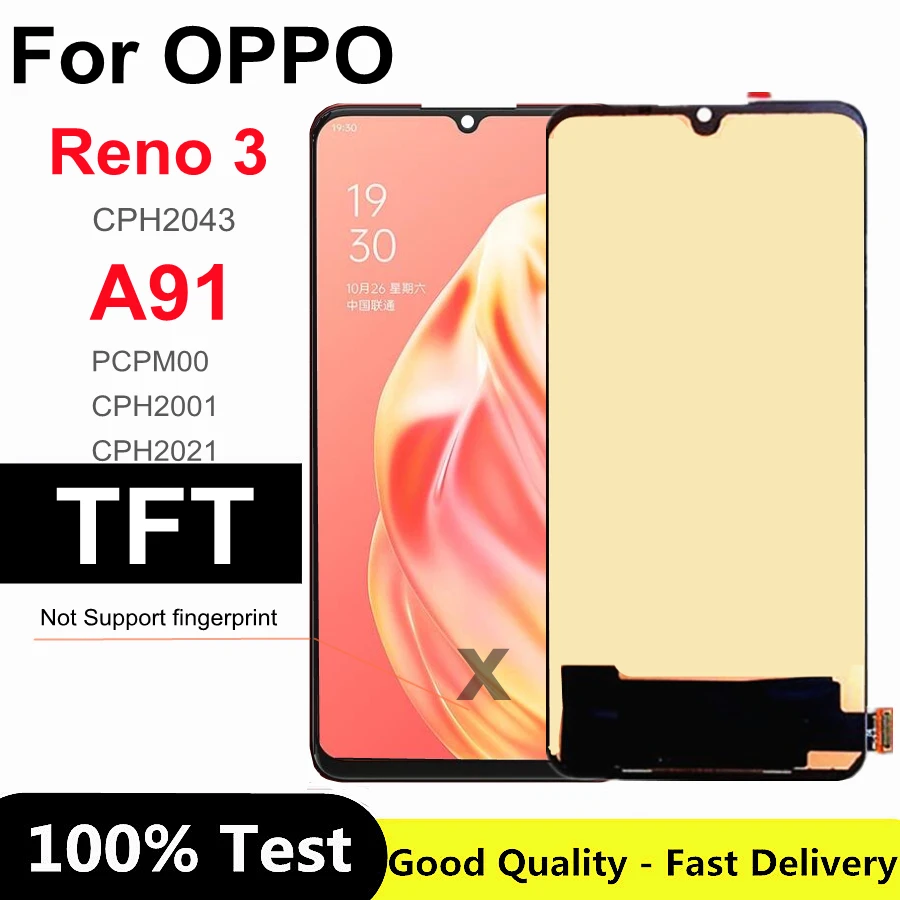 

6.4" TFT For OPPO A91 LCD Display Touch Screen Digitizer Assembly For Oppo Reno 3 CPH2043 A91 PCPM00 LCD Display