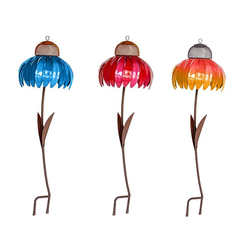 

Coneflower Bird Feeders Petals Shape Feeding Trough Garden Hummingbird Feeders Outdoor Garden Wild Animals Feeder Bird Products
