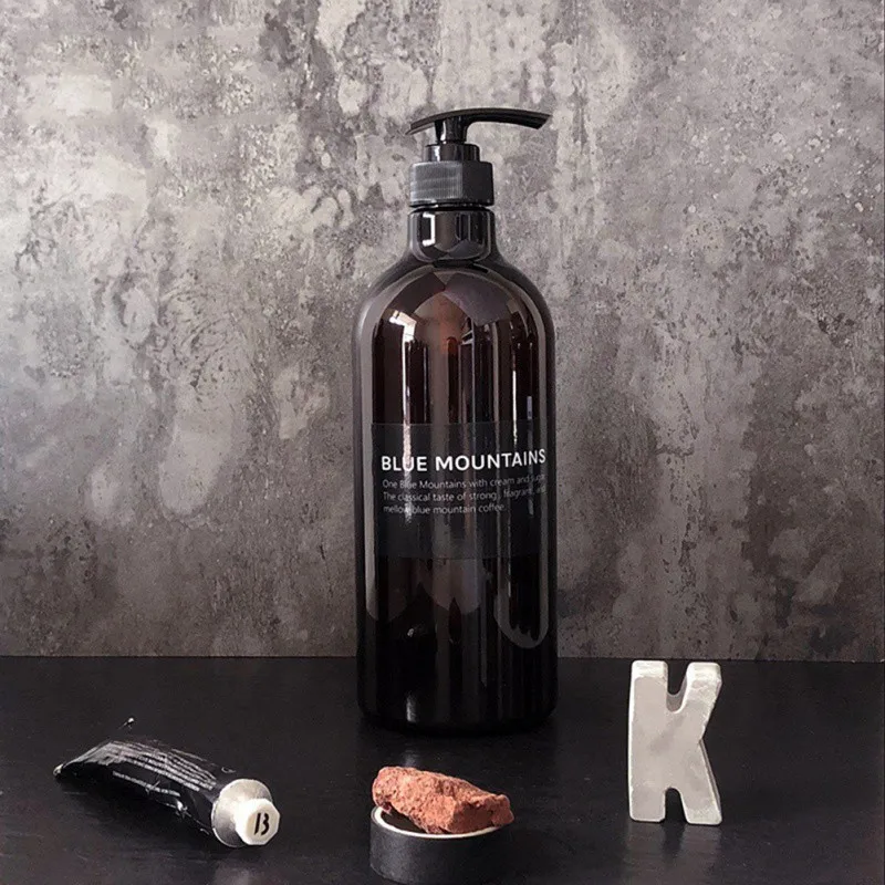 Многоразовые бутылки простая коричневая пуш-ап бутылка для шампуня в