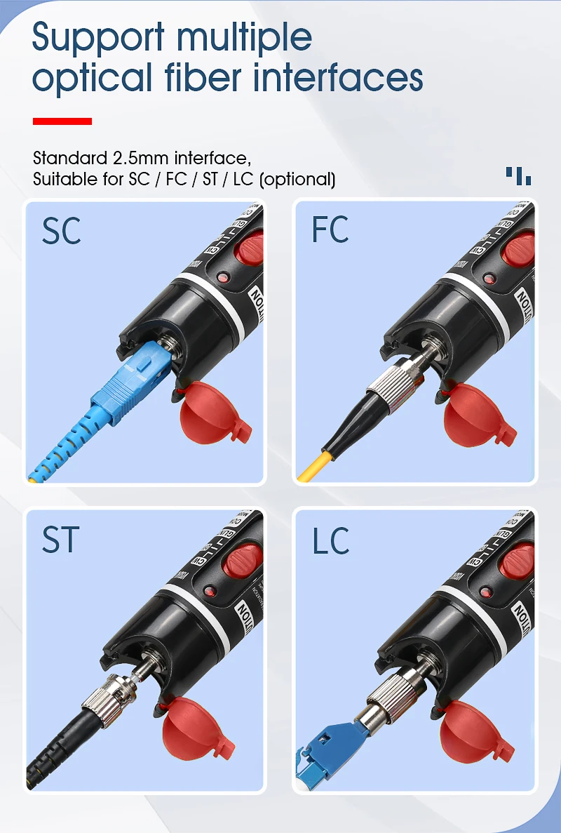 Preferential price Laser 50MW/30MW/20MW/10MW/5KM Visual Fault Locator Fiber Optic Cable Tester 10-50Km Range VFL AUA-30 |