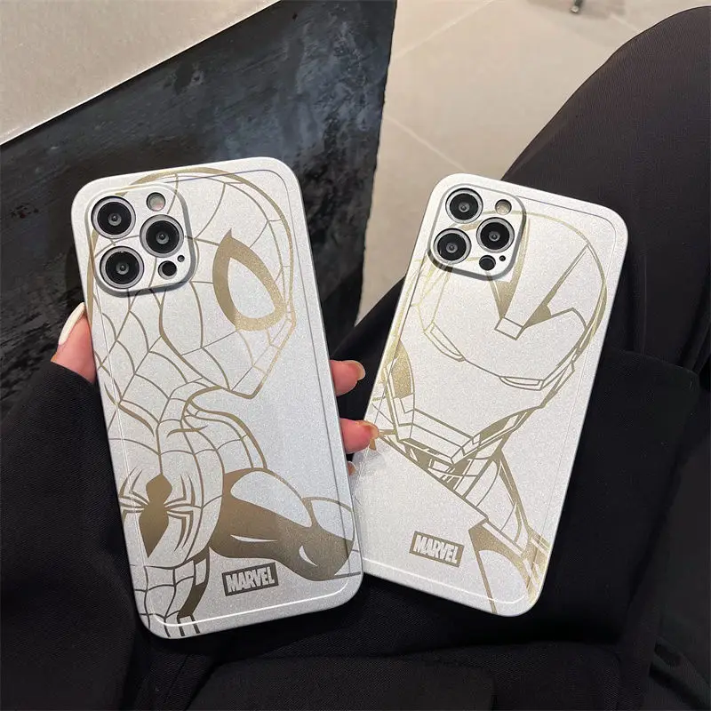 Мягкий чехол для телефона Marvel Железный человек Человек-паук iPhone 13 12 11 Pro MAX модный