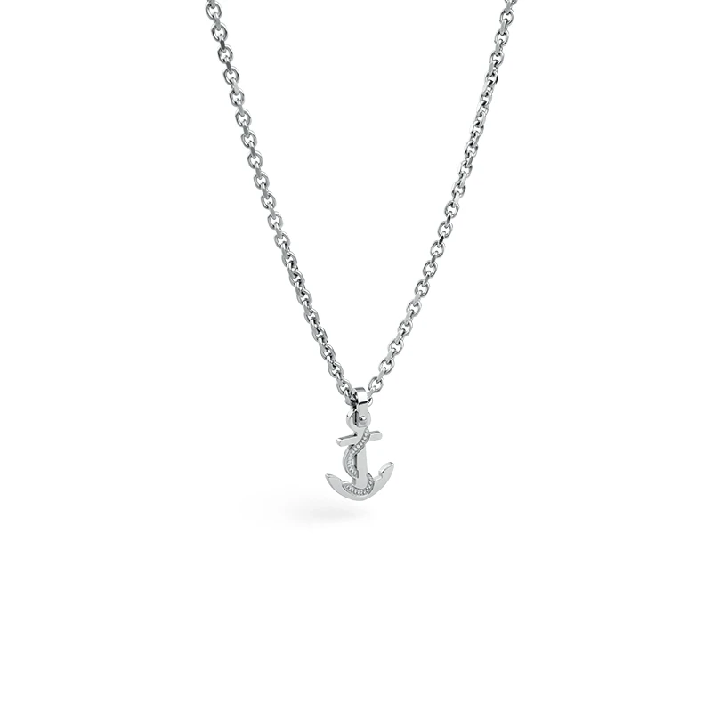 

brosway Designer Fashion Titanium Steel Series Tide Anchor Pendant Silver Necklace Male Domineering Pendant for Men Couples Gift