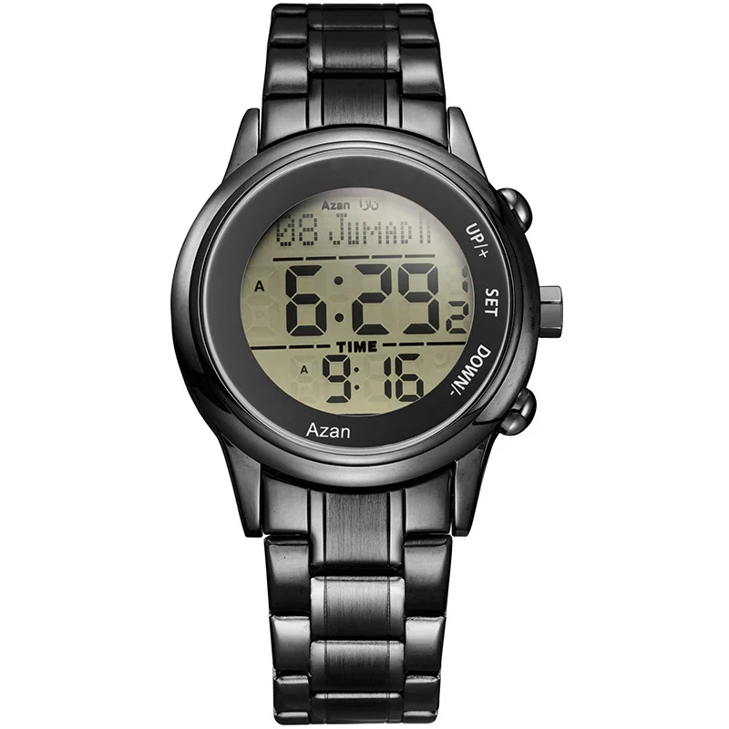 Muslim Azan Watch Prayer Qibla Compass Wrist Hijri Calendar Silver High Elegant Waterproof Best Gift | Наручные часы