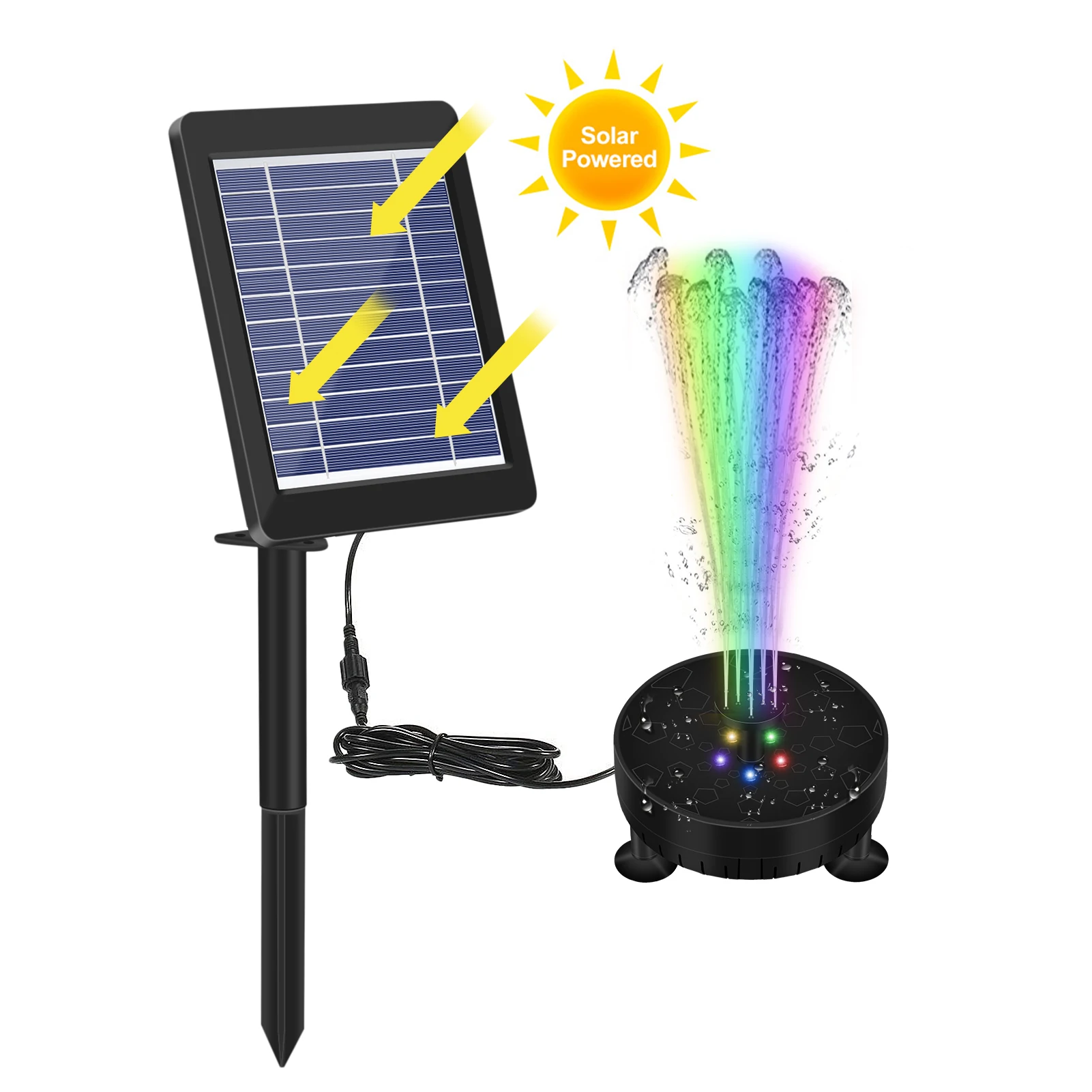 

6V/3.5W Solar Fountain Colorful Lamp Plug-in Shower Fountain Waterproof Solar Bird Shower Fountain For Gardens Fish Tanks Ponds