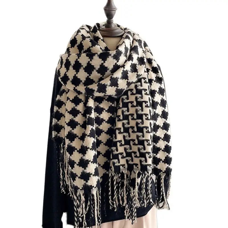 

Designer Winter Scarf Warm Knitted Fashion Soft Cashmere Scarves Plaid Women Shawl Lady Wraps
