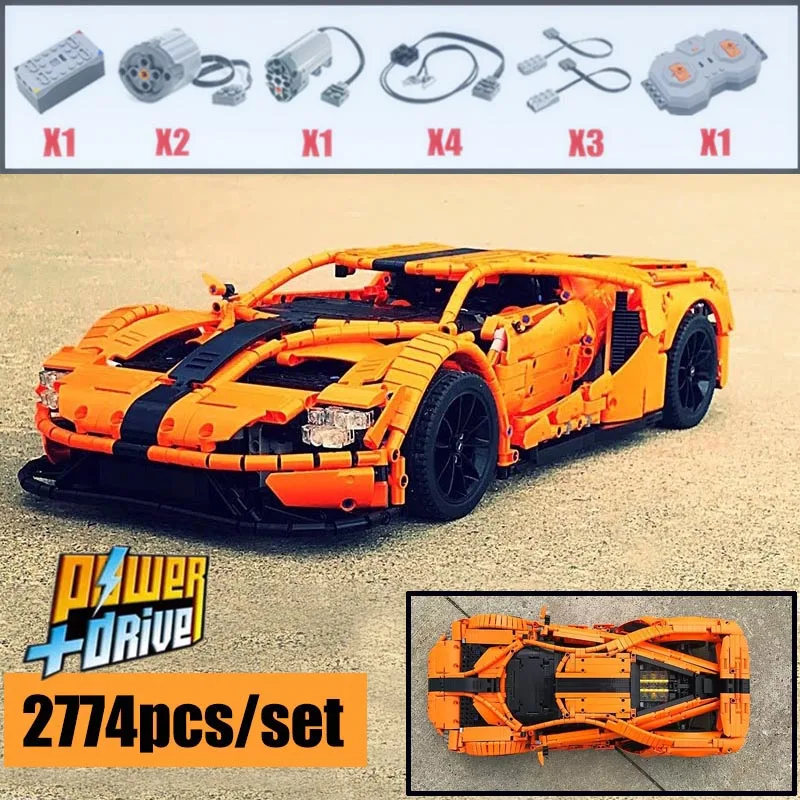 MOC FORD GT спортивный автомобиль MOC-10792 RC двигатель мощность Функция автомобиль подходит строительный блок кирпичи модель детские игрушки подарки - Цвет: Electric version