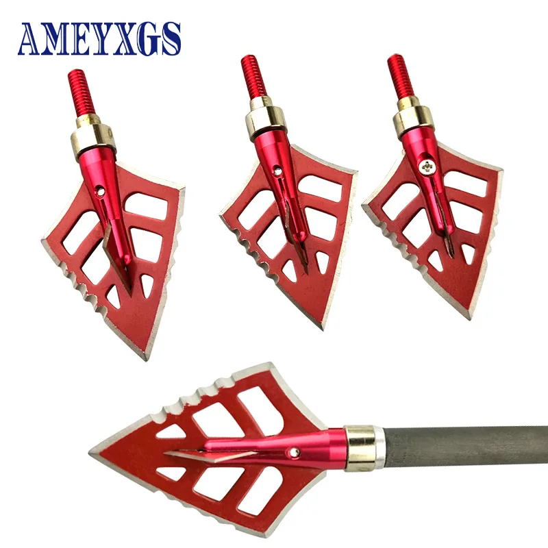 

6/12pcs 125 Grains Archery Hunting Arrowhead Stainless Steel Arrow Heads Target Point Broadheads For Compound/Recurve Bow Shoot
