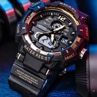 Часы наручные мужские электронные, брендовые роскошные Цифровые светодиодсветодиодный Кварцевые водонепроницаемые, в стиле G, для плавания и фитнеса