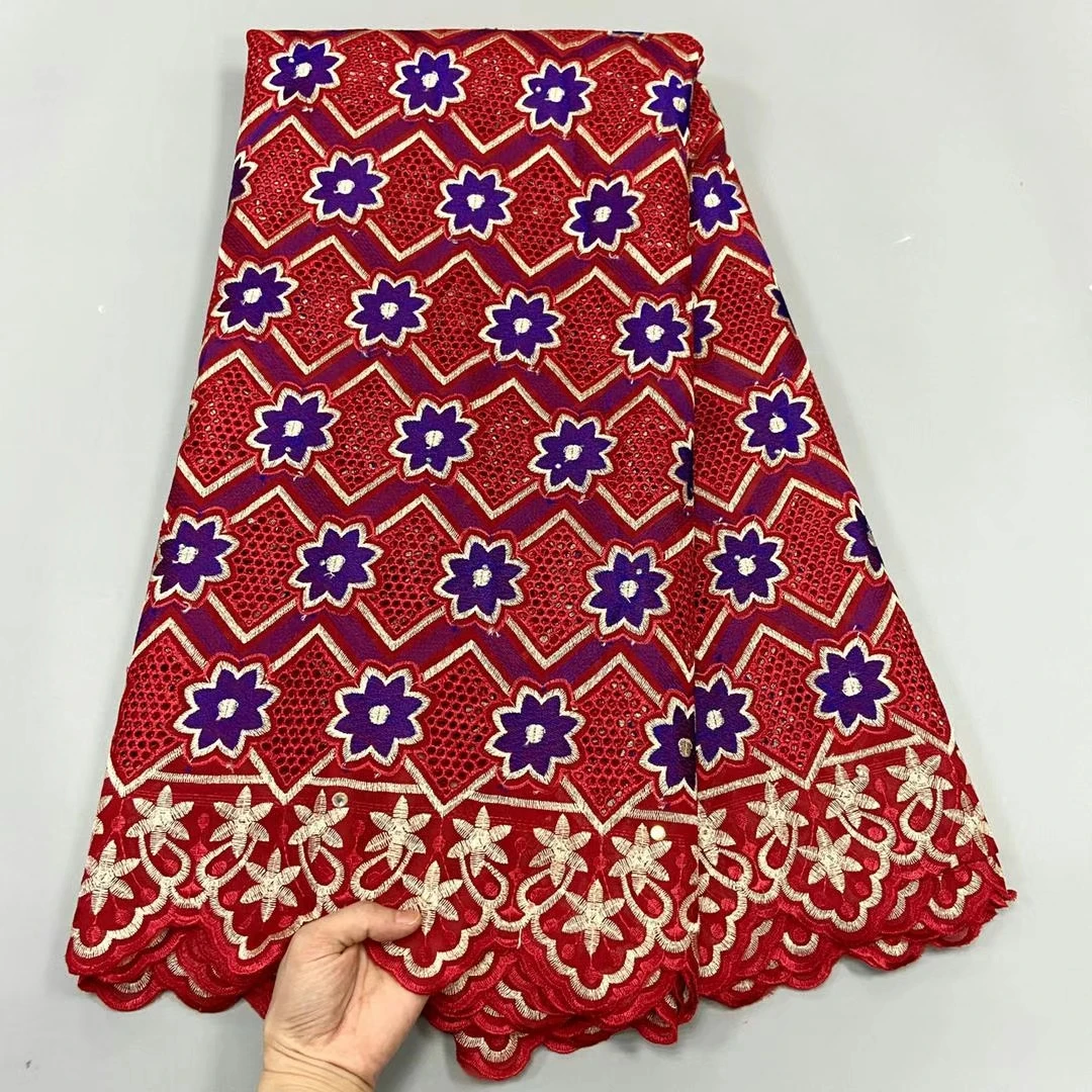 5 ярдов африканская ажурная ткань Высокое качество хлопчатобумажная кружевная