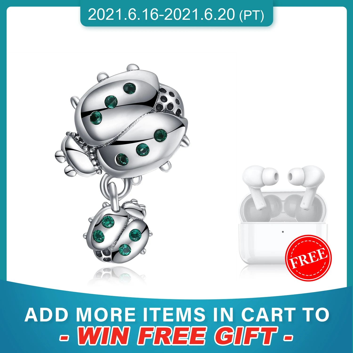 

JewelryPalace Ladybird 925 Sterling Silver Beads Charms Silver 925 Original For Bracelet Silver 925 original For Jewelry Making