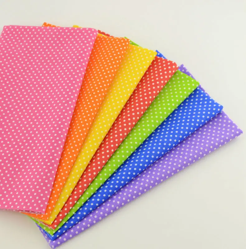 Booksew Telas Mini белый горошек Tissu 7 шт. хлопок стеганая ткань куклы DIY текстиль лоскутное шитье Tecido занавес Stoffen