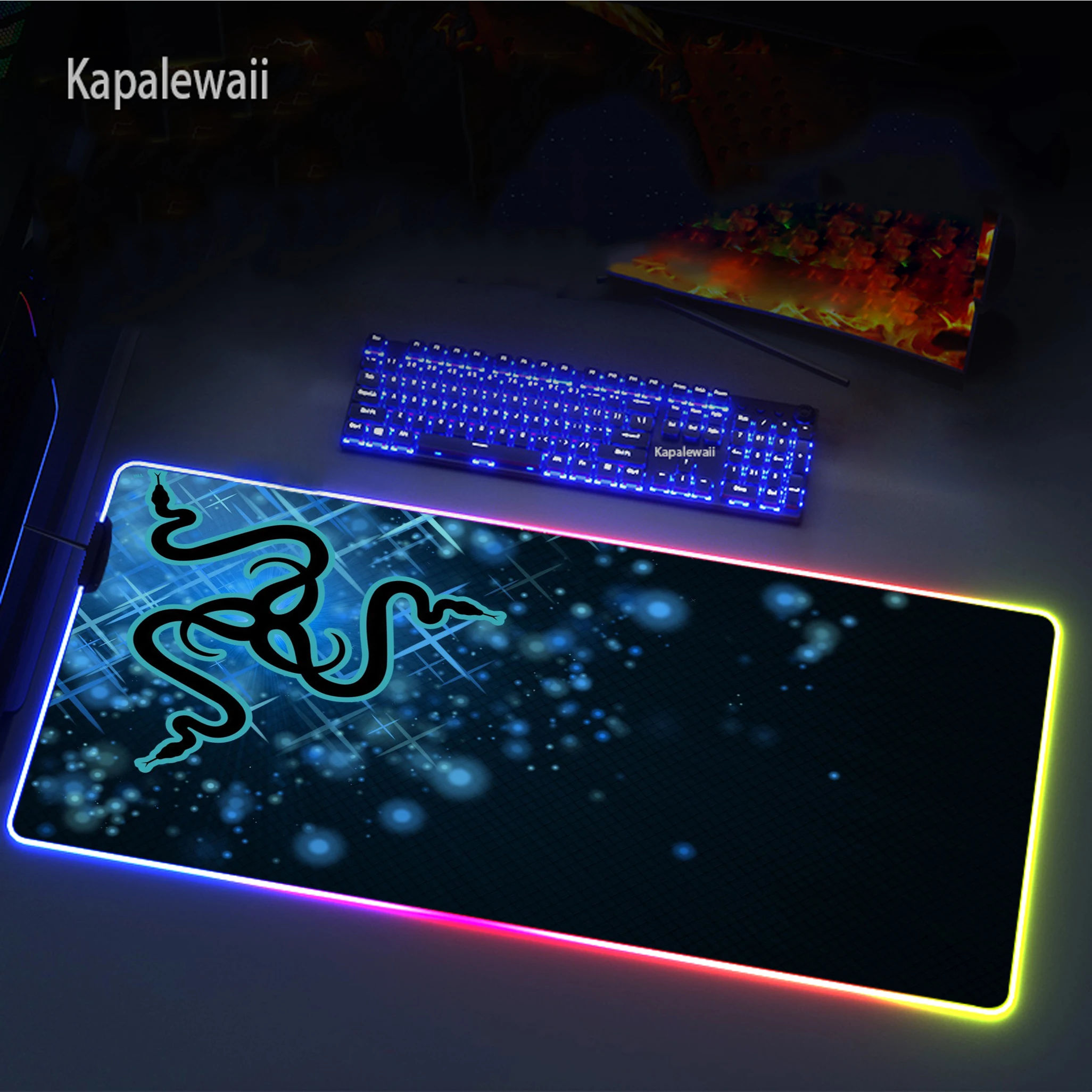 

Large RGB Mouse Pad Xxl Gaming Mousepad LED Mause Pad Gamer Razer Mouse Carpet Big Mause Pad PC Desk Pad Mat With Blue