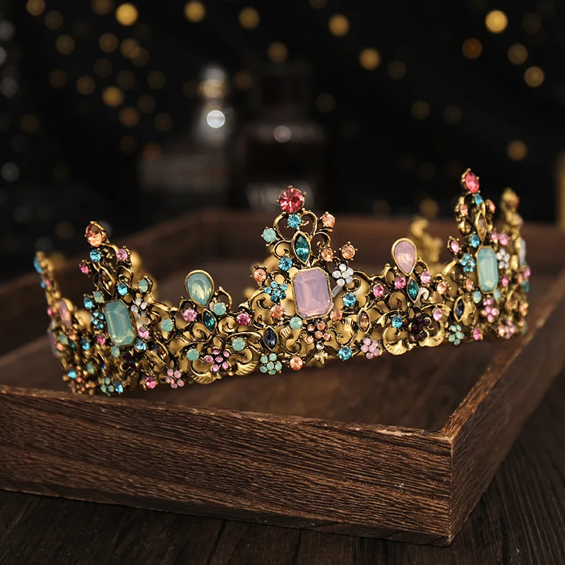

Luxury Women's Crowns Fashion Baroque Rhinestone Bridal Wedding Tiaras Elegant Gown Jewelry Headdress Accessories Gifts For Girl