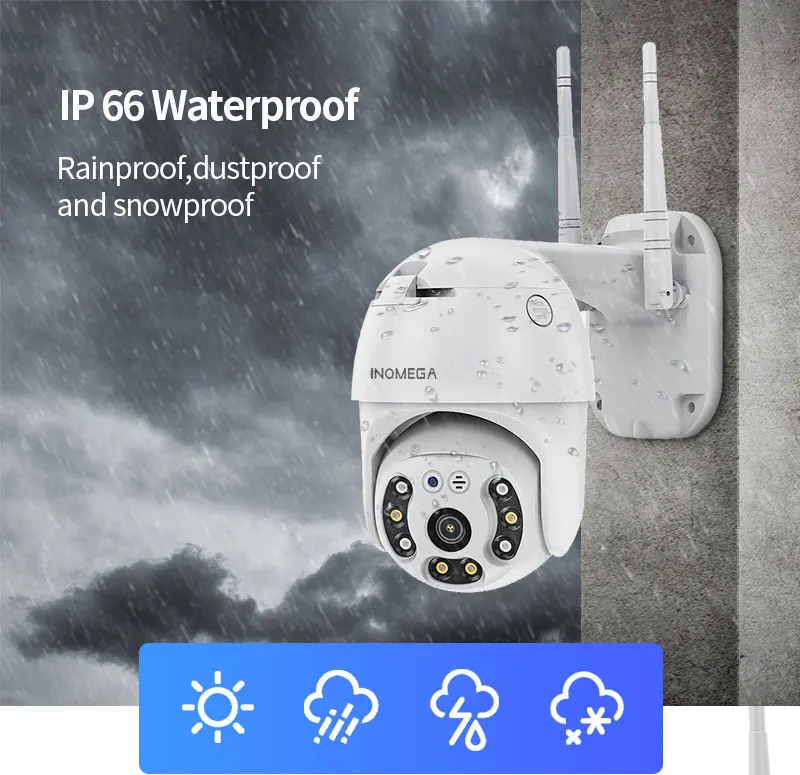INQMEGA TUYA SMART 3MP PTZ камера IP66 Wifi IR Двусторонняя аудио Беспроводная HD безопасности