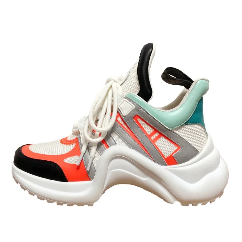 

Luxury Designer Platform Women's Sneakers New Fashion Tennis Sports Female Running Shoes Spring Autumn New Ladies Chunky Shoes