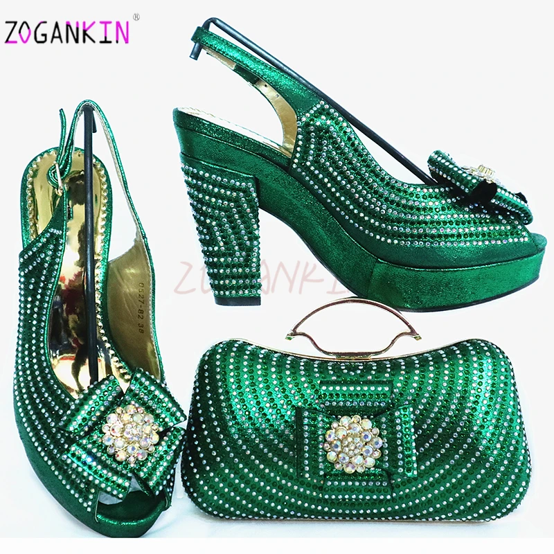 2020 г. Пикантный комплект из обуви и сумки в африканском стиле итальянские