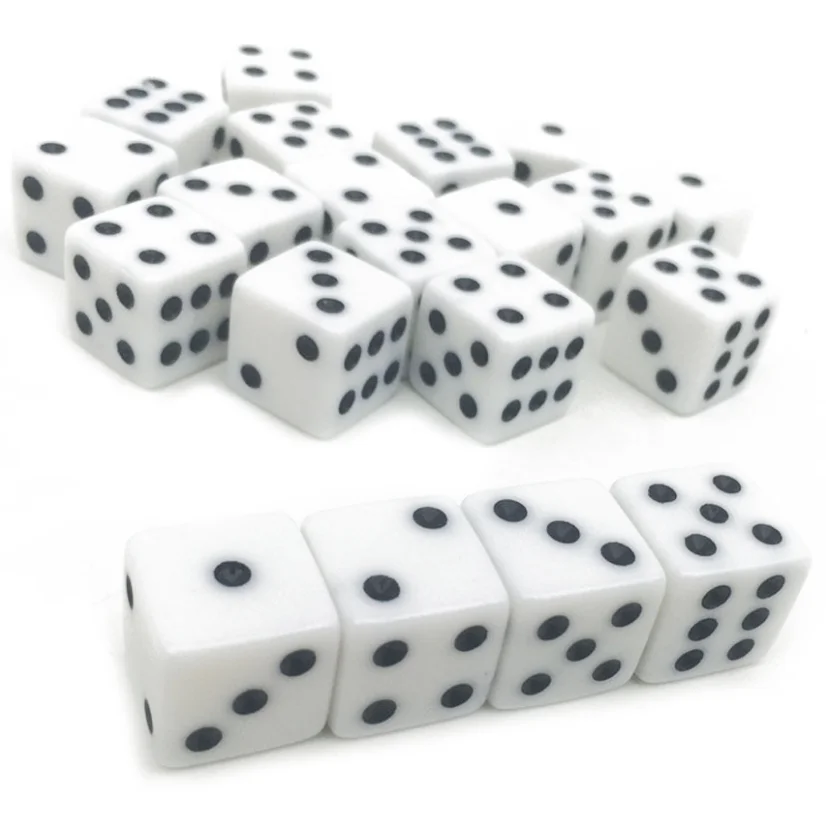 

10PCS 12mm D6 Acrylic Resin Black Pip Dice Square Corner Teaching Educational Toys For Board Game Pieces and Games Accessories